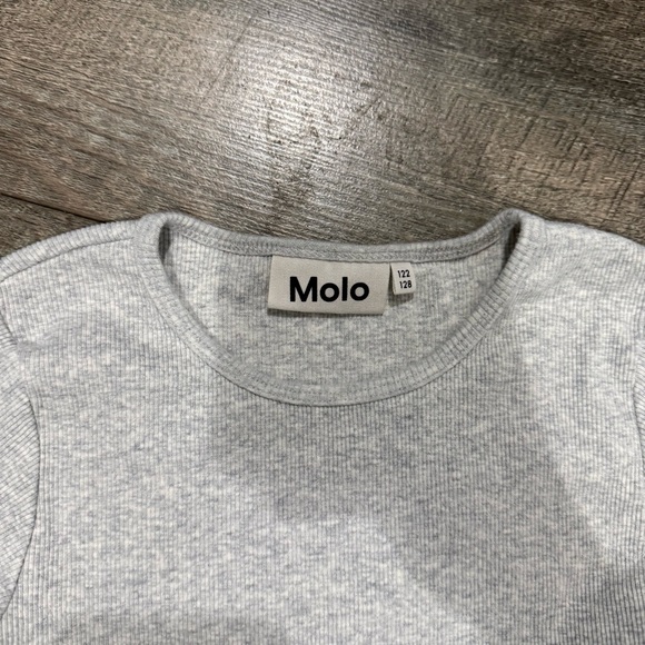 Molo Kids Dress - Gray with Multicolor Floral Skirt - Picture 5 of 5